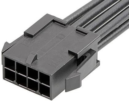 Molex Stiftgehäuse-Kabel 8-polig in Schwarz mit Goldkontakten - Bild 1