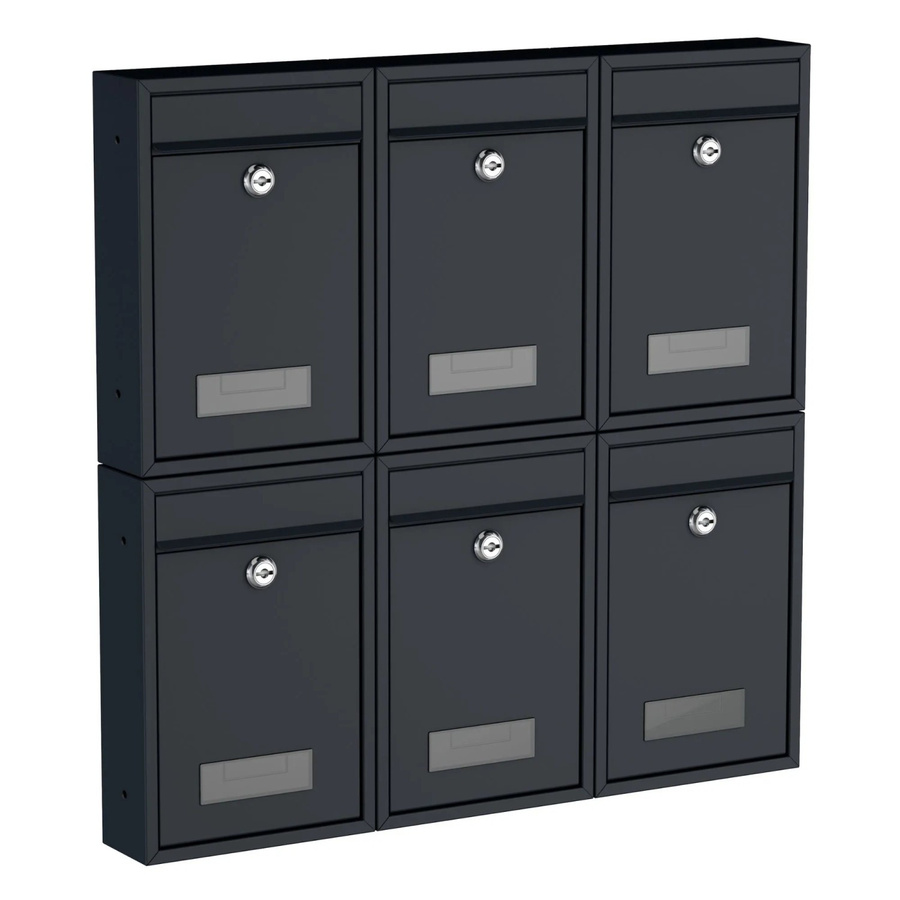 BASI Briefkasten Set Basi in Matt Anthrazit 6er Pack - Bild 2