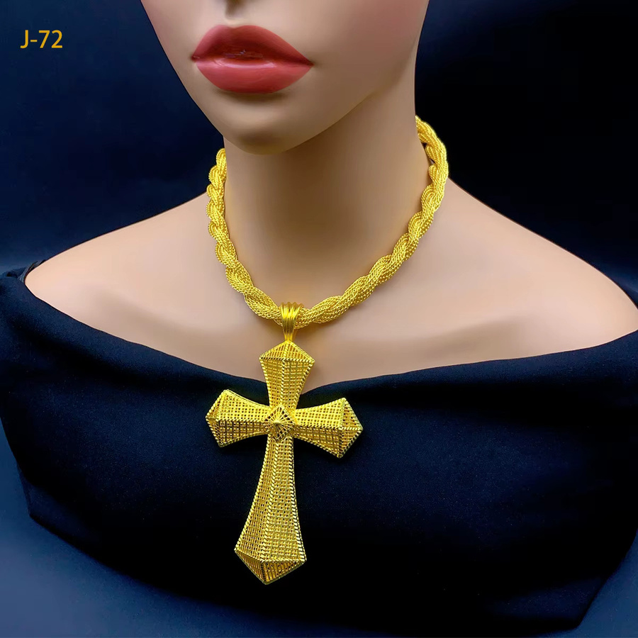 Äthiopischer Kreuz-Anhänger, Gold, Unisex - Bild 2