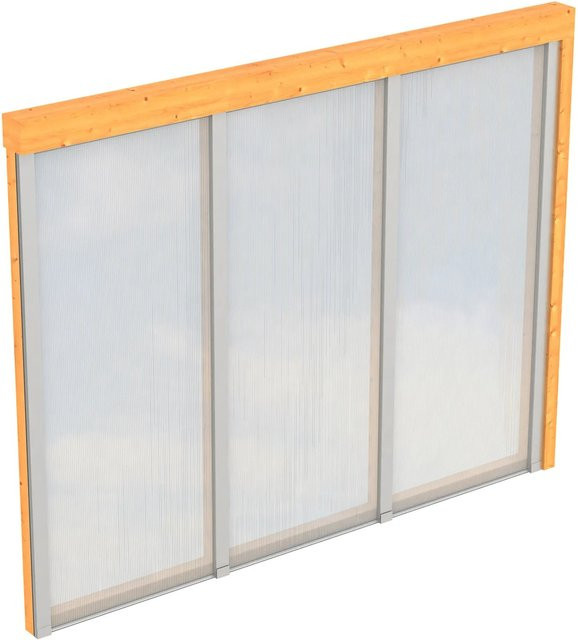 SKANHOLZ Holz Seitenwand mit transparenten Polycarbonatplatten, Farbe: Natur, B/H: 255 x 200 cm - Bild 1