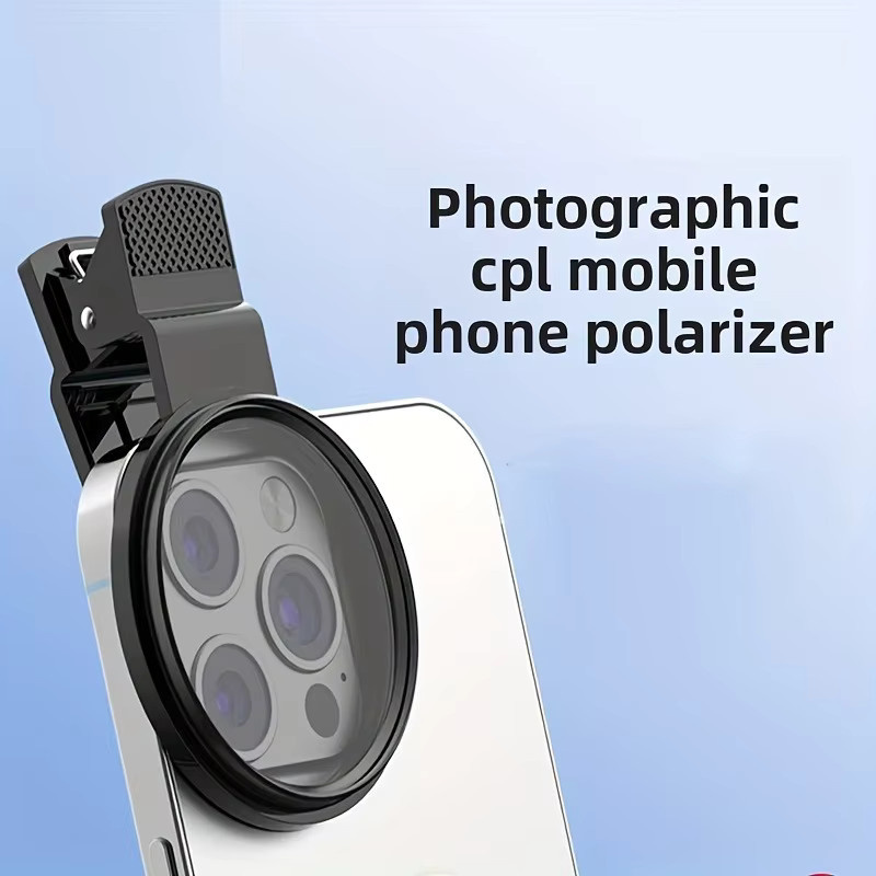 52mm CPL Clip-On Handy-Kamerafilter Polarisator zur Blendschutzreduzierung für Landschaftsfotografie in Schwarz und Weiß - Bild 3