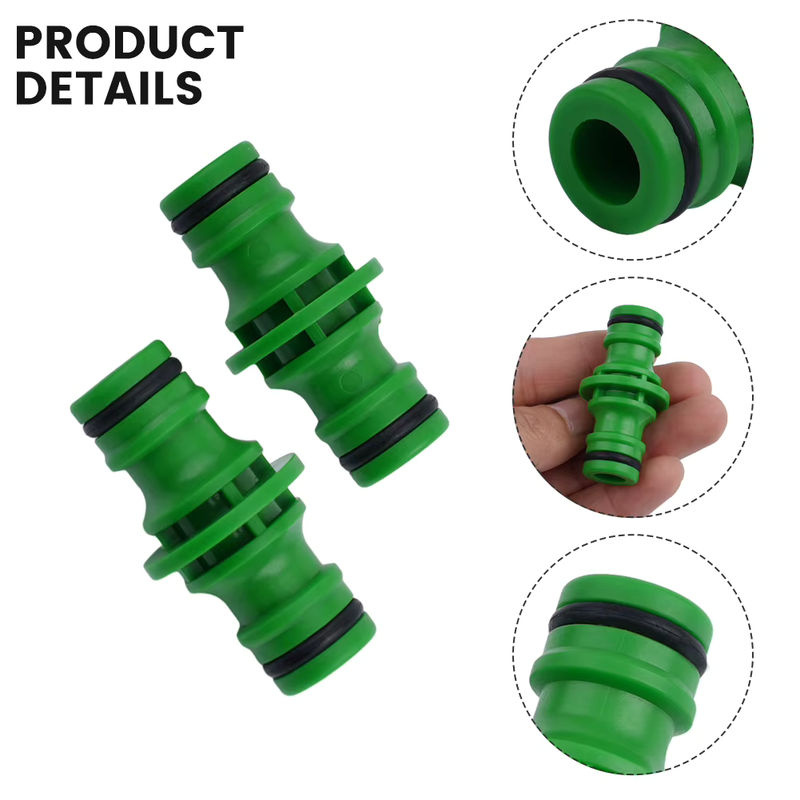10-teiliges Set ABS-Schlauchrohrverbinder Doppel-Stecker für Gartenbewässerungsschläuche mit Schnellbefestigung - Bild 5