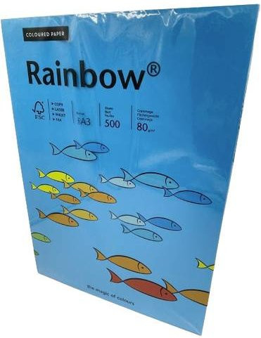 Rainbow Farbiges Druckerpapier DIN A3, 80 g/m², Blau, 500 Blatt - Bild 1