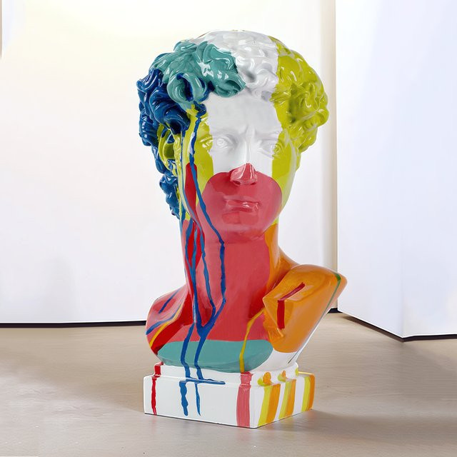 GUGUGUHOME David Kopf Büste aus Harz als dekorative Skulptur in Multicolor für Wohnzimmer, Tisch und Büro - Bild 1