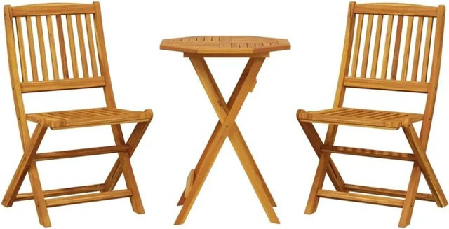 vidaXL 3-teiliges Bistro-Set aus Akazien-Massivholz klappbar braun - Bild 1
