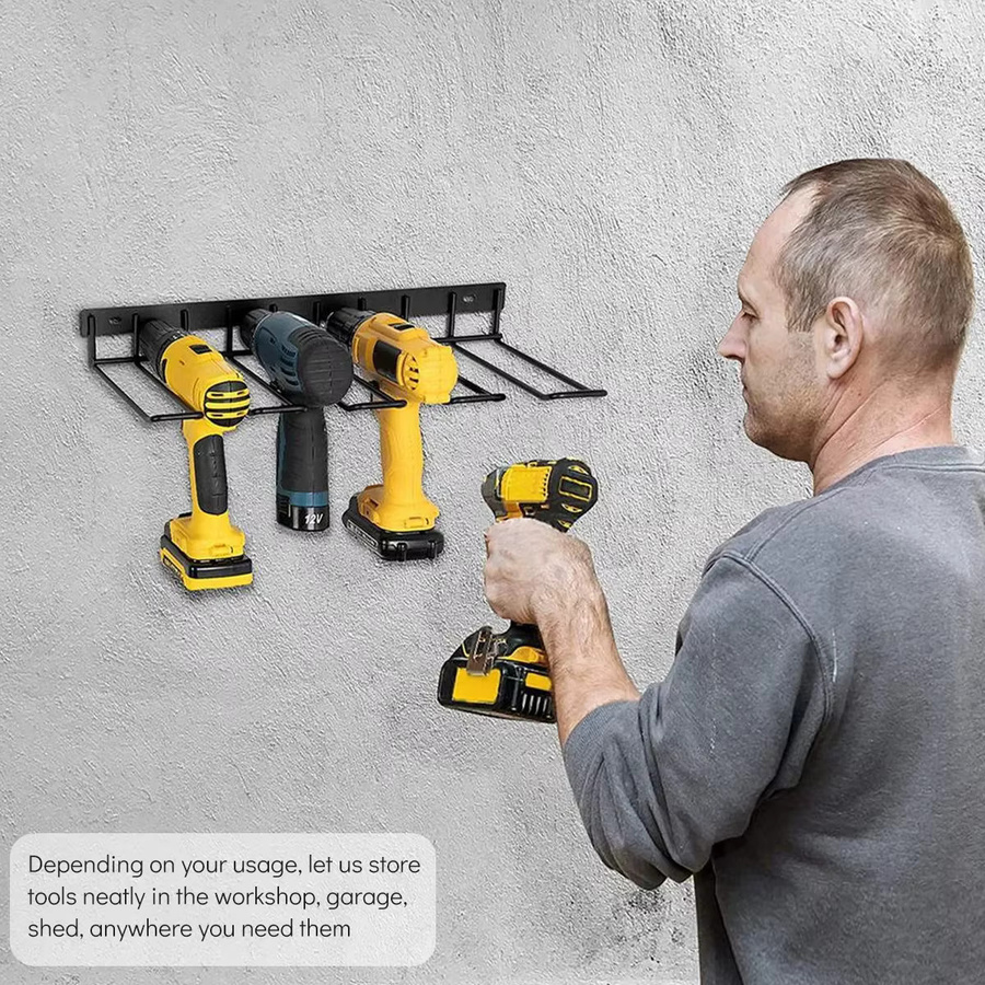 Willstar Power Tool Rack Wandhalterung für elektrische Bohrer und Werkzeuge in Schwarz - Bild 5