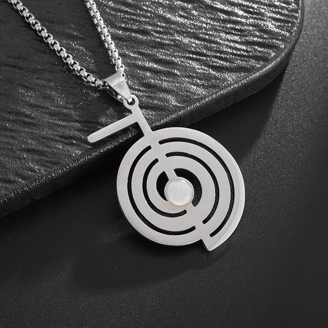 YIRAN Jewelry Halskette, Titanstahl, Spiralsymbol, Unisex, black - Bild 1