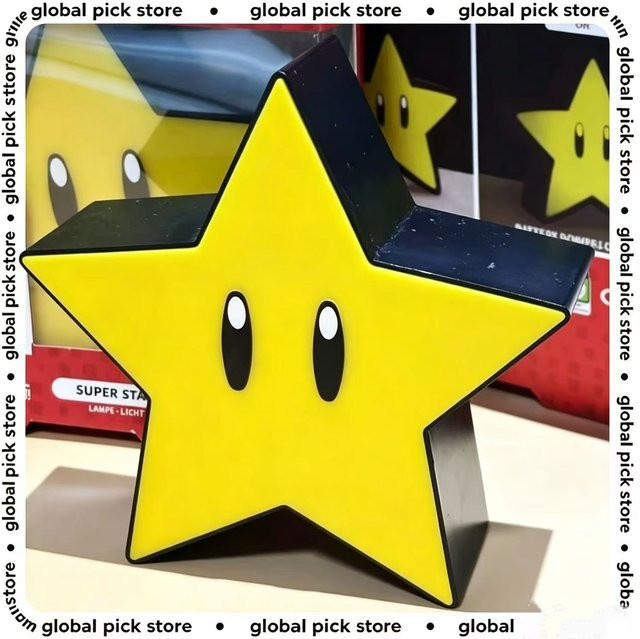 Bandai Super Star Light LED Musik-Nachtlicht mit USB-Ladestation in Gelb und Schwarz - Bild 1