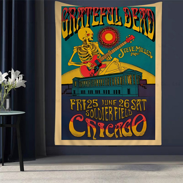 Mesuca Wandteppich The Grateful Dead im Boho-Stil, Mehrfarbig, Rechteckig, Breite: 70 cm, Höhe: 50 cm - Bild 1