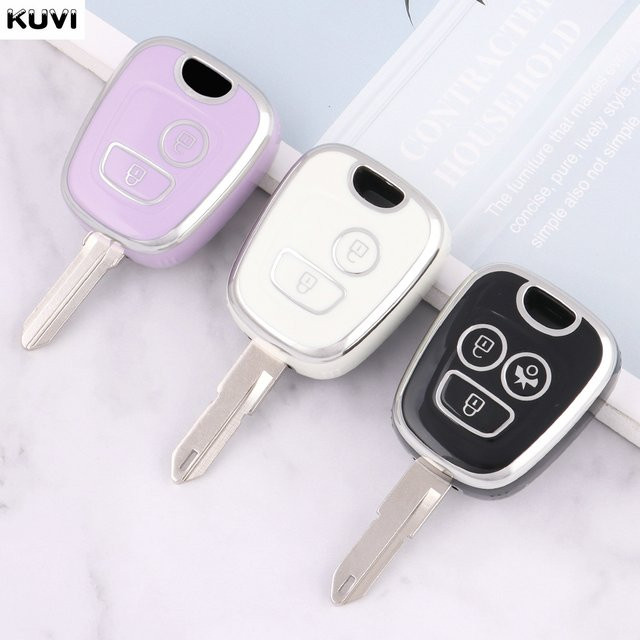 Kuvi TPU Auto Remote Key Case Cover Shell für Peugeot und Citroen als Schutzhülle für Schlüsselfernbedienungen - Bild 1