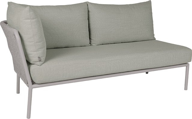 Stern Element Romy Lounge 2-Sitzer mit rechter Armlehne aus Aluminium in Greige und salbeigrünen Kissen aus 100% Polyacryl B/T/H: 141 x 75 x 82 cm - Bild 1