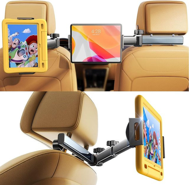 Lisen Auto-Kopfstützenhalter für Telefon und Tablet, Schwarz, Modell YL0423090004, passend für 4,7 bis 12,9 Zoll - Bild 1