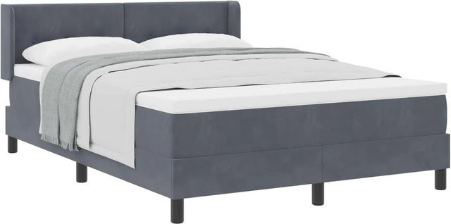 vidaXL Boxspringbett mit Matratze in Grau, Hybrid-Konstruktion, B/T: 160 x 200 cm - Bild 1