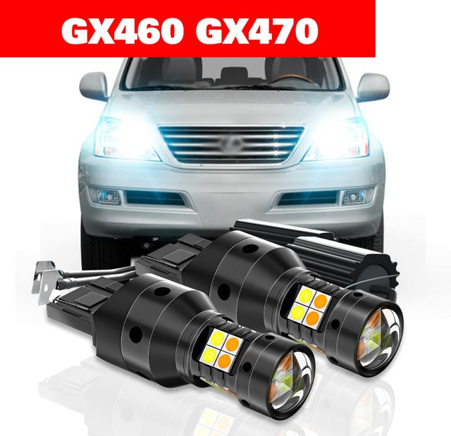 LECIBUBI LED Dual-Mode Blinker und Tagfahrlicht DRL Set für Lexus GX470 GX460 2003-2019, Schwarz, 2 Stück - Bild 1