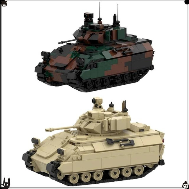 MOC Military Series M3A3 Bradley Panzer, Raupen Gepanzerte Aufklärungsfahrzeug, Bausteine Set - Bild 1