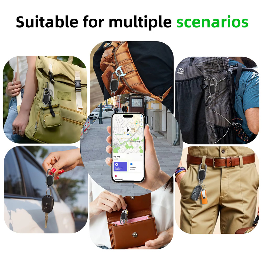 FUNTINGTREE iOS Key Finder Locator mit Sound Item Tracker für Schlüssel, Gepäck und Rucksäcke, Schwarz - Bild 5