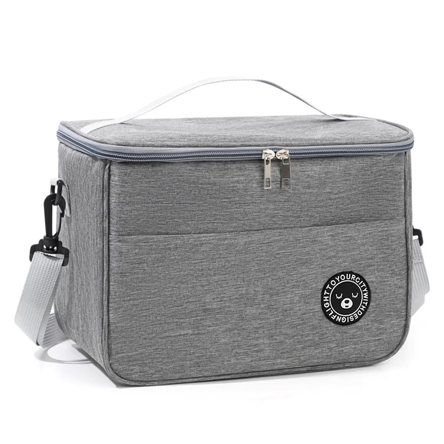 TRISJEM Isolierte Lunchbox in Grau mit Schultergurt, Wasserdichte Thermobox für Picknick und Büro - Bild 5