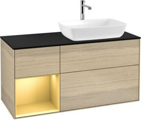 V&B Finion Waschtischunterschrank mit Wandbeleuchtung, Farbe: Beige/Eiche, Breite: 120 cm, Tiefe: 50,1 cm, Höhe: 50,1 cm - Bild 1