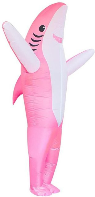 Hai aufblasbarer Ganzkörper-Jumpsuit, Halloween-Kostüm, rosa - Bild 1