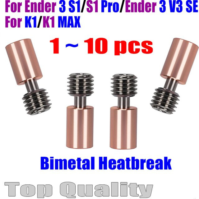 XXNAIR Bimetall Heatbreak Hals für Ender 3 S1, S1 Pro, Ender 3 V3 SE, K1, K1 Max und CR10 Smart Pro 3D-Drucker FDM - Bild 1