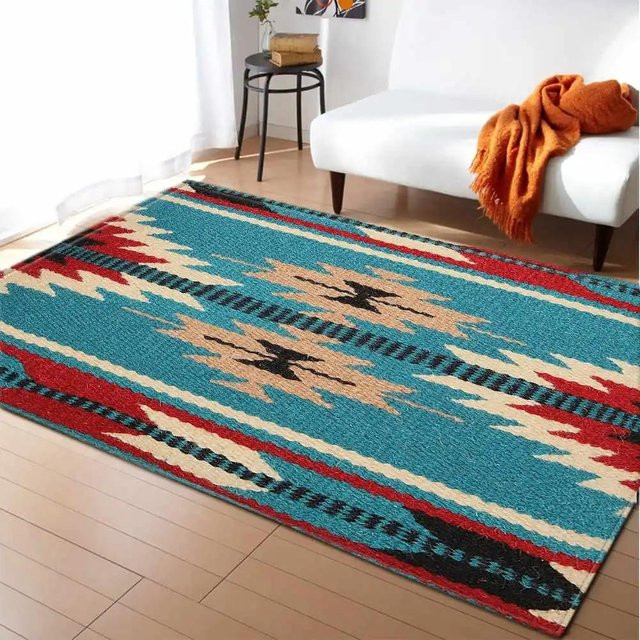 Karpetti Teppich im Persischen Stil mit abstraktem Blumenmuster, bunt, Anti-Rutsch-Bodenmatte aus Polyester, B/T: 60 x 40 cm - Bild 1