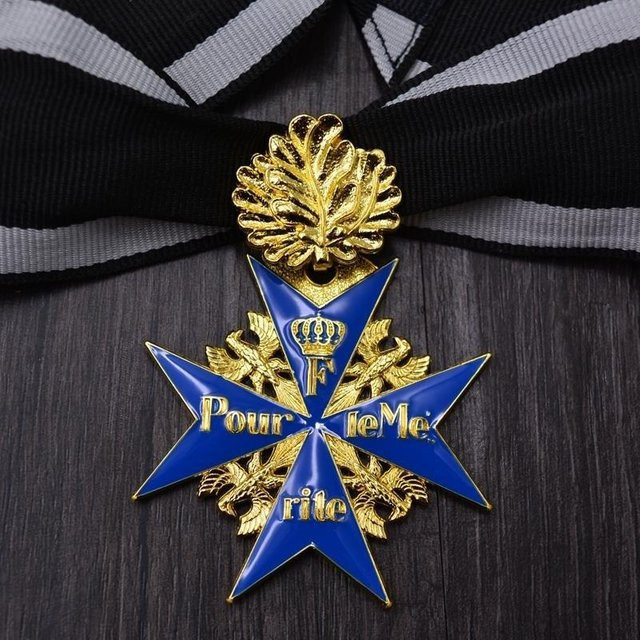 Preußische Rittermedaille des Ersten Weltkriegs, Goldblau, Max Pour Le Merite C - Bild 1