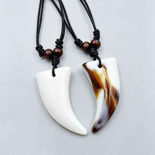 Weyena Anhänger, Acryl-Zahn-Design, Holzperlen, Unisex - Bild 1