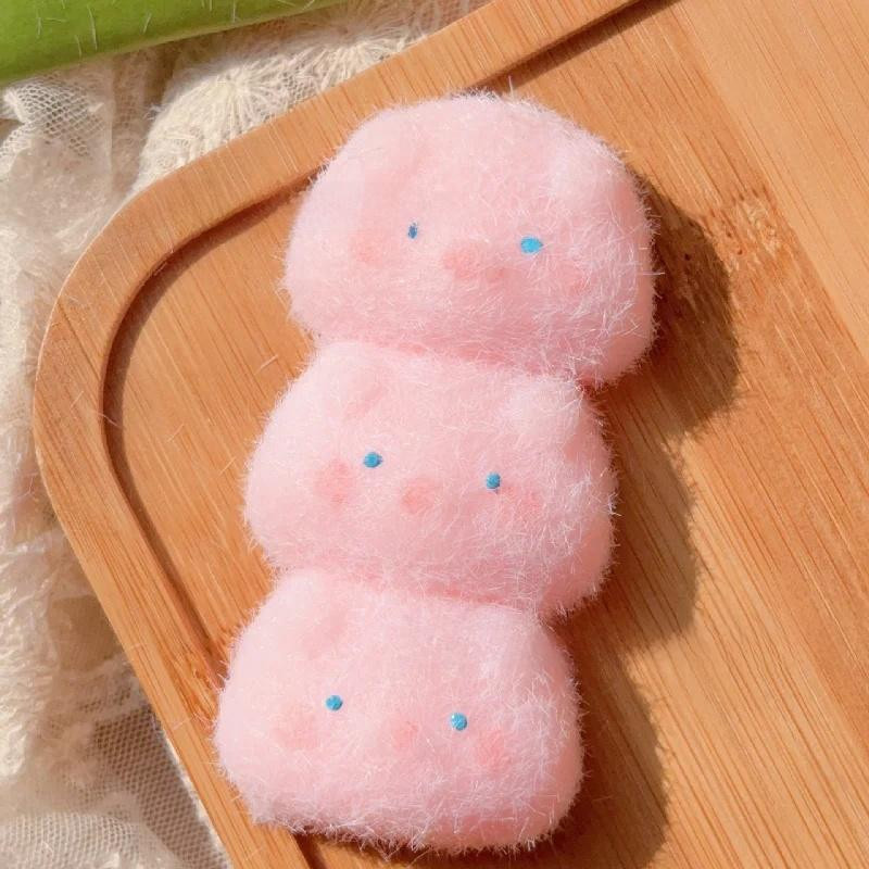 Yiran bag Kawaii Taba Squishy Mini Cartoon Dreifach Plüsch Ferkel Panda Bären Mochi Weich Anti-Stress Spielzeug - Bild 1