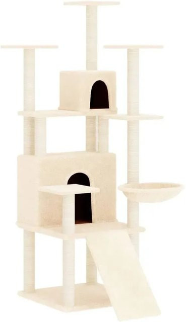 vidaXL Kratzbaum mit Sisal-Kratzsäulen in Creme und Beige, Höhe: 154 cm - Bild 1