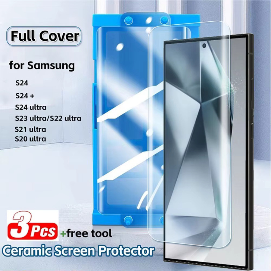 3er-Pack Keramik-Hydrogel-Displayschutzfolie für Samsung Galaxy S25 S24 S26 Ultra S23 S22 S21 S20 S10 Plus Note 20 Ultra 10+ in Transparent - Bild 2