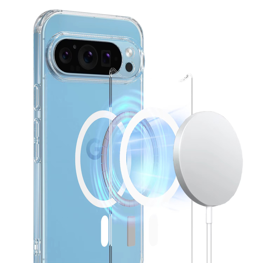 Magnetische transparente Acryl Hard Case Schutzhülle für Google Pixel 10 9 Pro XL 8 7 6 kompatibel mit MagSafe und kabellosem Laden - Bild 2