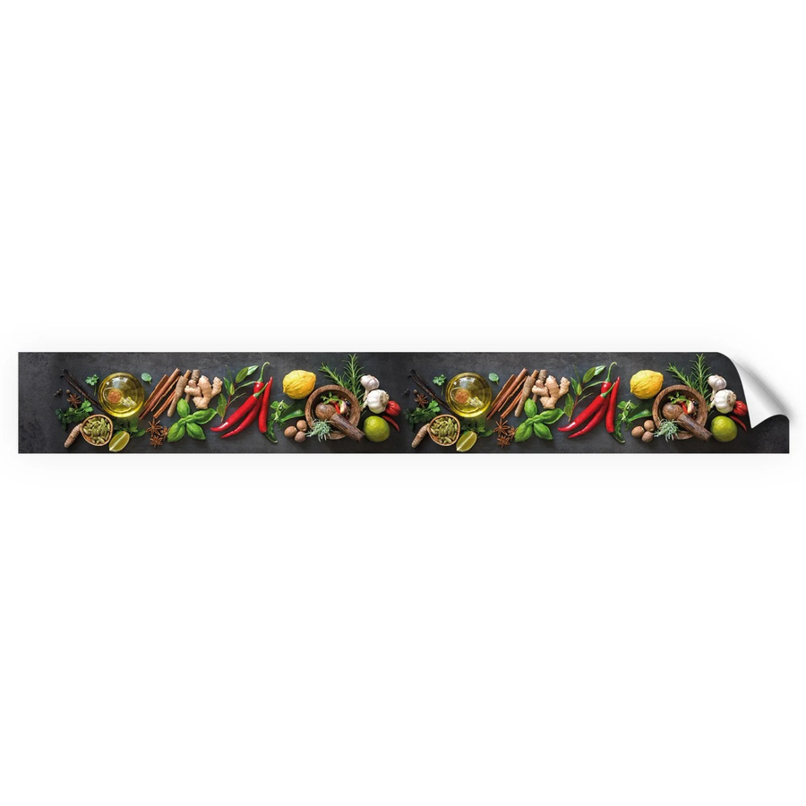 Myspotti Küchenrückwandfolie Fresh Spice in Tile-Look, selbstklebend, Multicolour, B: 450 cm, H: 60 cm - Bild 2