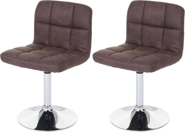 MCW Esszimmerstuhl Cadiz 2er-Set Vintage Dunkelbraun mit 360 Grad Drehsitz aus Polyester und Metall - Bild 1