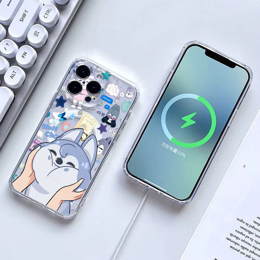 Potdemiel Cartoon K-Kids Strays MagSafe Magnetische Handyhülle für iPhone 17 Air 16 15 14 Plus 13 12 11 Pro Max X Xs XR 8 SE, Transparent - Bild 3