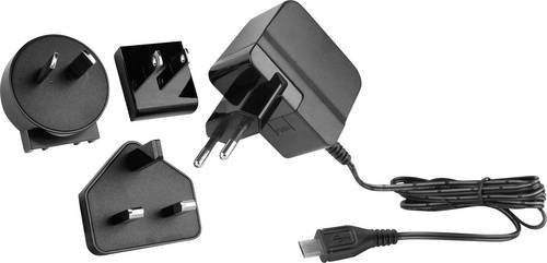 HN Power HNP06I-MINIUSBL6 Steckernetzteil in Schwarz mit Australien-Adapter und Europa-Adapter, 5 V/DC 1.5A 7.5W - Bild 1