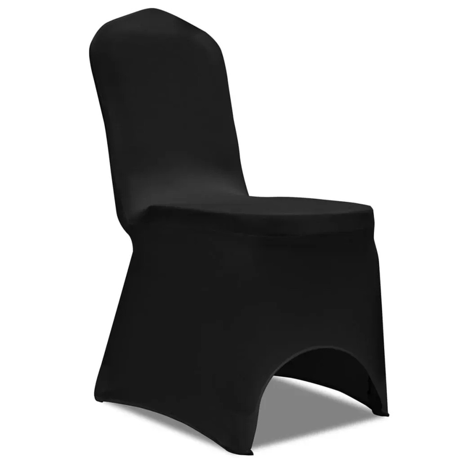 4er-Set vidaXL Stretch Stuhlbezüge für Esszimmerstühle in Schwarz aus elastischem Polyester-Elasthan-Gemisch - Bild 2