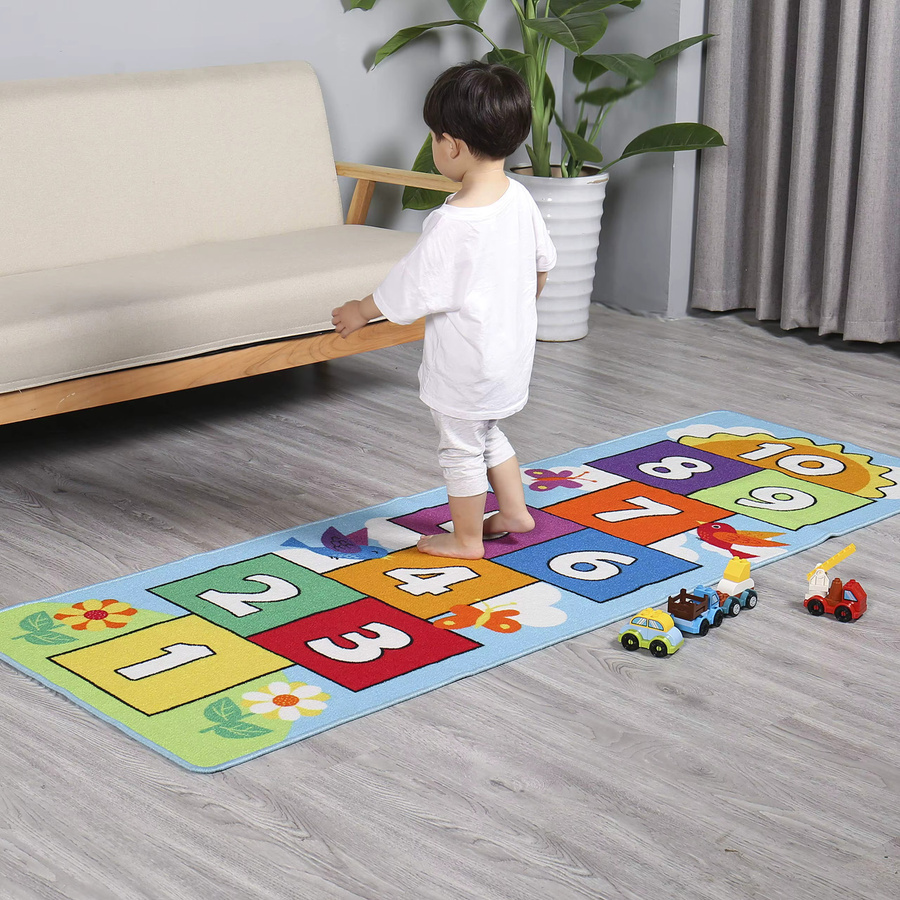 VIKAMA Kinderspielmatte mit Hüpfspiel-Motiv für Kinderzimmer und Wohnzimmer, Mehrfarbig - Bild 2