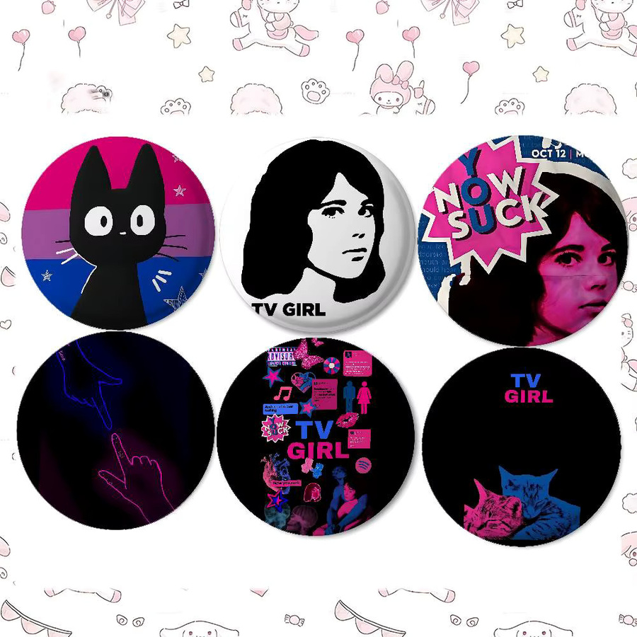 Anstecknadel Pop TV Girl Who Badges, Weißblech, Metall-Brosche - Bild 2