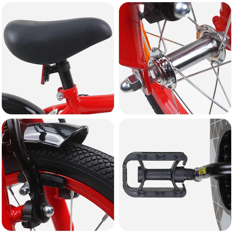 VD Home Furnishing Kinderfahrrad 16 Zoll Rot - Bild 2