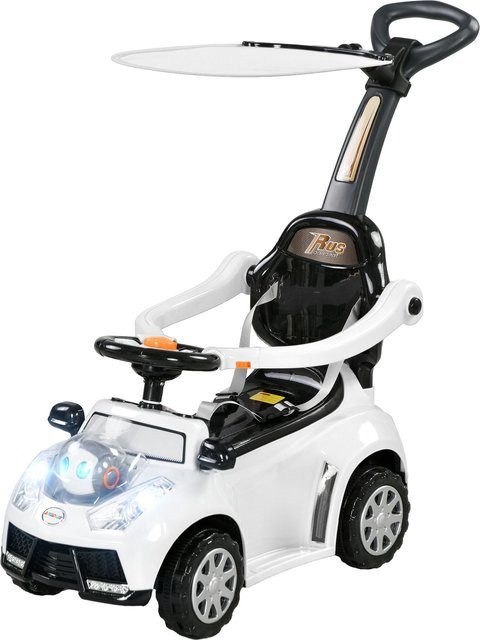 AIYAPLAY Rutschauto Kinderfahrzeug weiß mit Schubstange für 12 Monate - Bild 1