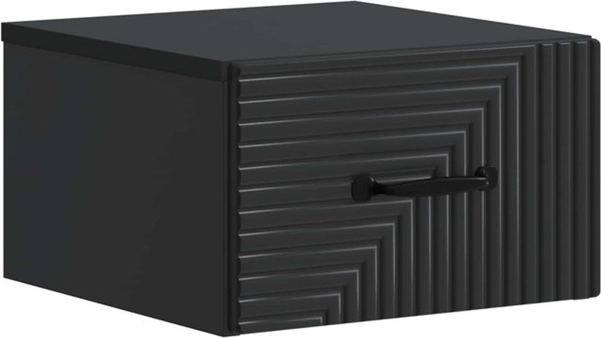 Wandmontierter Nachttisch von vidaXL in Schwarz, modern und minimalistisch, B/H/T: 34,5 x 33 x 20 cm - Bild 1