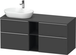 Duravit Waschtischunterschrank D-Neo in Grau Matt mit Schubladen und Türen, Wandmontage, B/T/H: 140 x 55 x 66,4 cm - Bild 1