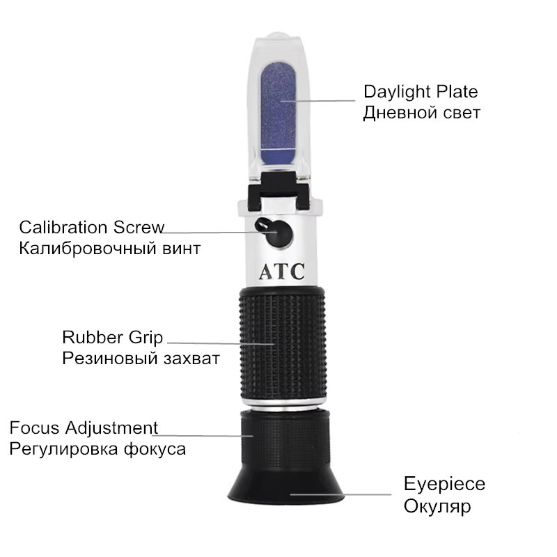 JUANJUAN Handheld Glykol Refraktometer mit ATC zur Messung von Frostschutzmittel, Kühlmittel und Batteriesäure für dein Auto - Bild 4