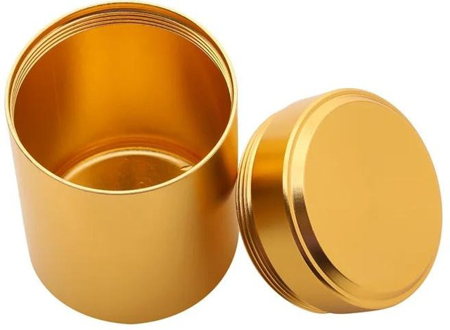 Bestbags Mini-Teedose aus Edelstahl in Gold, tragbare Metallbox mit Schraubverschluss zur feuchtigkeitsbeständigen Aufbewahrung von Tee, Nüssen oder Süßigkeiten - Bild 1