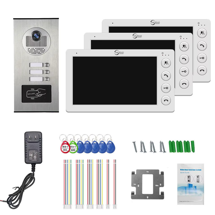 ANJIELO 3-Einheiten Video-Gegensprechanlage mit RFID-Karten-Entriegelung für Wohnungen - Bild 5