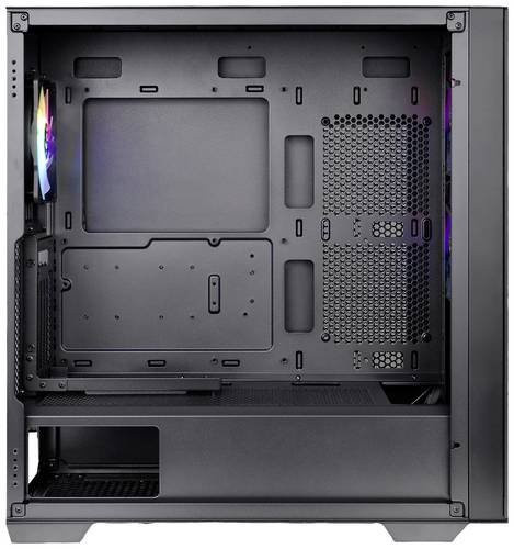 Thermaltake Midi-Tower PC-Gehäuse Schwarz mit 3 vorinstallierten LED-Lüftern, Seitenfenster und LCS-Kompatibilität für DIY-Systeme - Bild 1