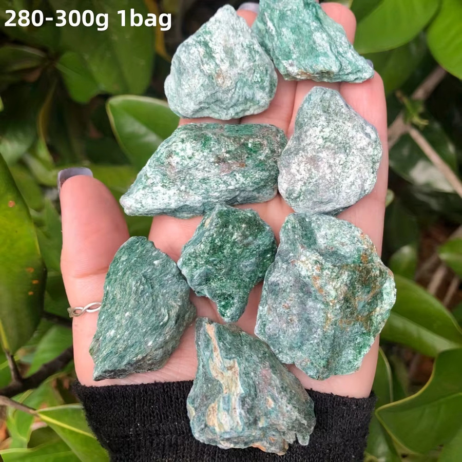 CrystalHola Grüner Glimmer-Rohstein, unpolierter grüner Kristall als Dekoration, 1 Beutel - Bild 6