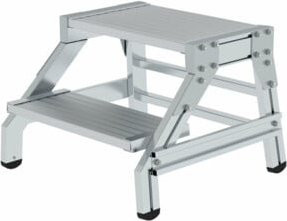 MUNK Aluminium-Montagetritt starr mit 2 Stufen in Silber - Bild 1