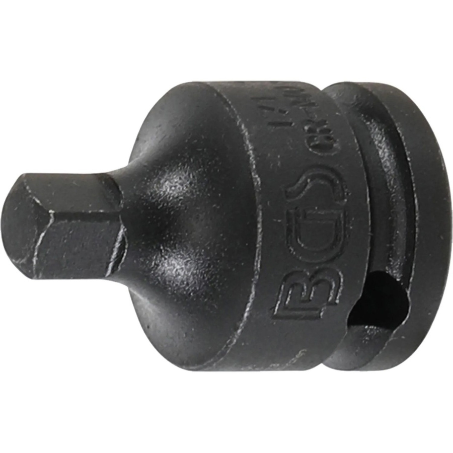 BGS Kraft-Steckschlüssel-Adapter Innenvierkant 10 mm (3/8 Zoll) auf Außenvierkant 6,3 mm (1/4 Zoll) aus Edelstahl in Schwarz - Bild 2