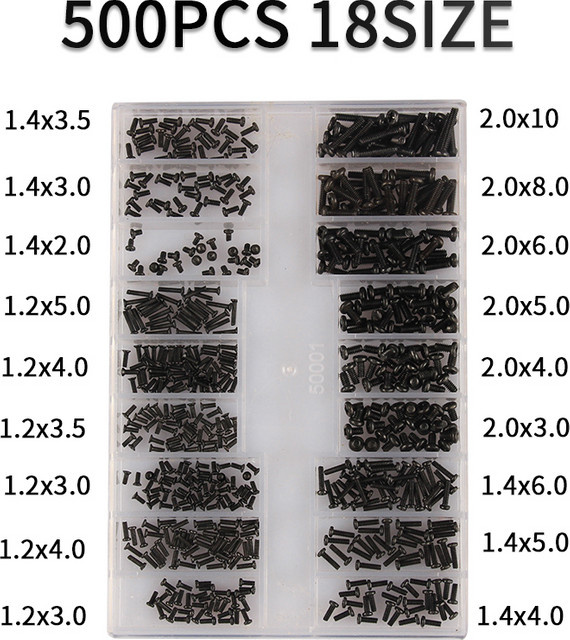 ZENHOSIT Mini-Schraubenmuttern Set in Schwarz und Blau zur Reparatur von Laptops, Telefonen und Sonnenbrillen - Bild 1